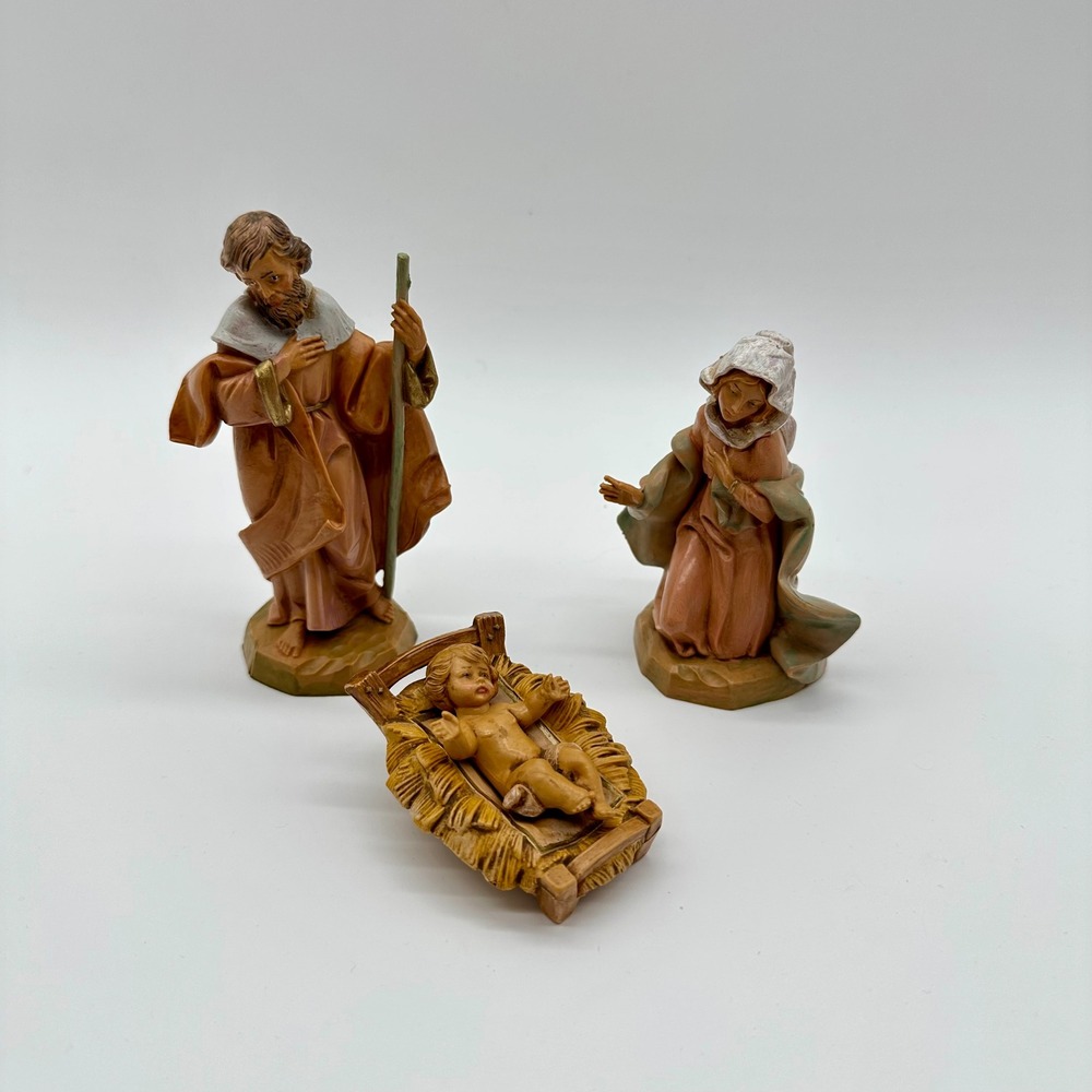 Vintage 1991 Fontanini Depose Italy Nativity Holy Family 4 Piece Set Signed